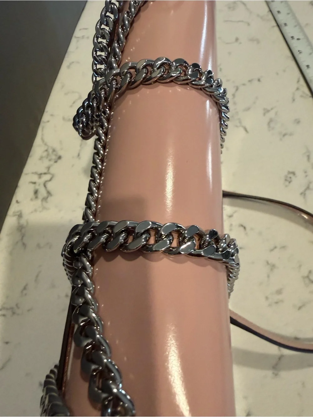 Tory Burch Pale Pink Leather Chain Crossbody Bag